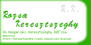 rozsa keresztszeghy business card